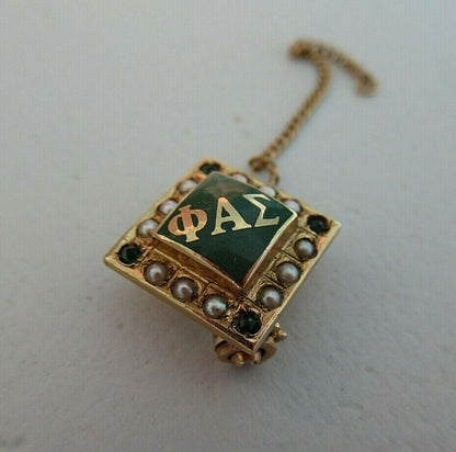 USA FRATERNITY PIN PHI ALPHA SIGMA. MADE IN GOLD 14. NUMBERED. MARKED.