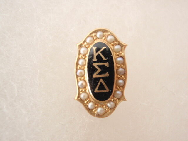 USA FRATERNITY PIN KAPPA SIGMA DELTA. MADE IN GOLD 14K. W/ PEARLS 1926