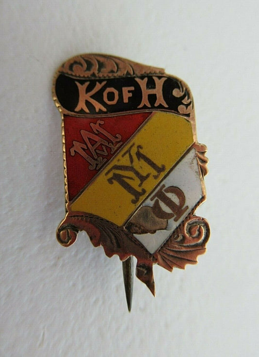美国兄弟会甜心徽章“K OF H”。黄金制造。第1659章