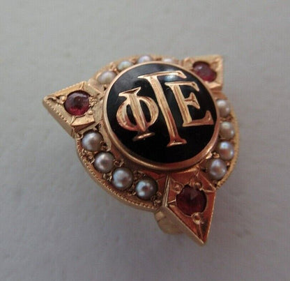 美国兄弟会 PIN PHI GAMMA EPSILON。黄金制造。命名。 1863年