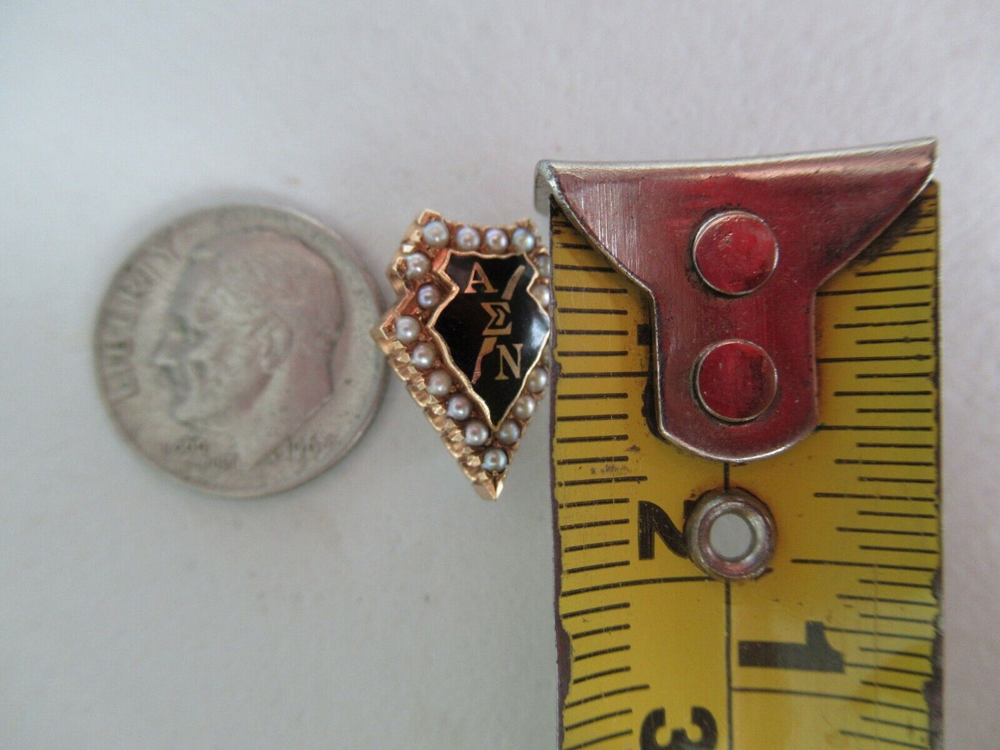 美国兄弟会 PIN ALPHA Sigma NU。黄金制造。命名。 1096