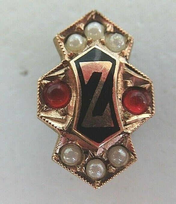 USA FRATERNITY PIN ZETA. MADE IN GOLD FILLED. MARKED. 1376