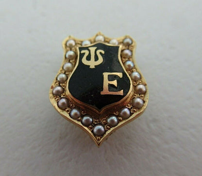 USA FRATERNITY PIN PSI EPSILON. MADE IN GOLD 10K. NAMED. MARKED. 1566