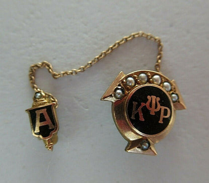 USA FRATERNITY PIN KAPPA PSI RHO. MADE IN GOLD. NAMED. MARKED. 1482