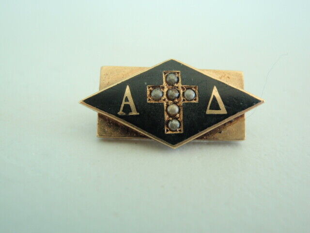 USA FRATERNITY PIN ALPHA DELTA. MADE IN GOLD 14K. NAMED. 646