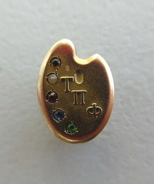 USA FRATERNITY PIN TAU PI PHI. MADE IN GOLD. NAMED. 1545