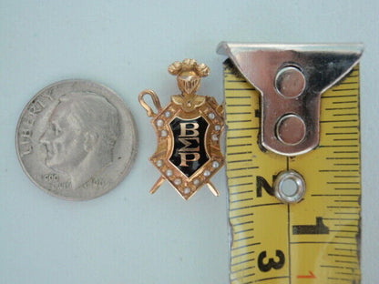 USA FRATERNITY PIN BETA SIGMA RHO. MADE IN GOLD 14K. PEARLS. 402