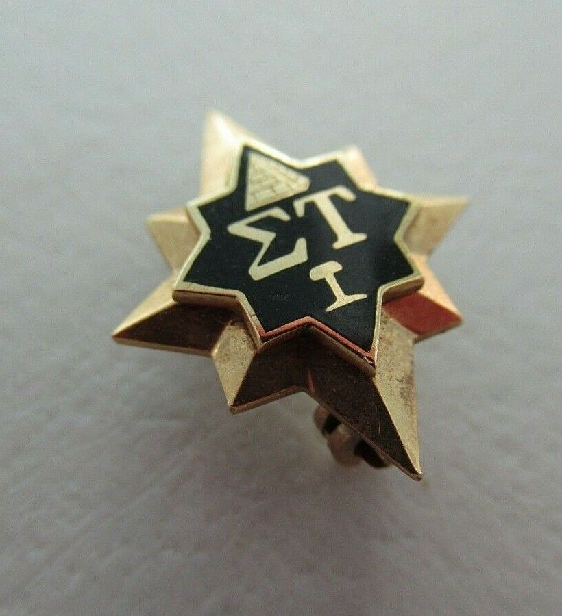 美国兄弟会 PIN 西格玛 TAU 爱奥纳。黄金制造。命名。第1578章