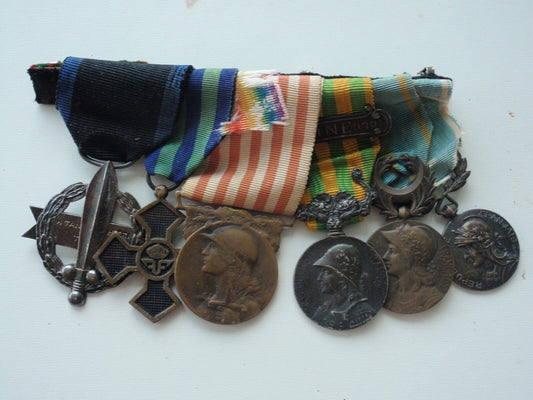 GREECE FRANCE ROMANIA MEDAL BAR FOR 6 MEDALS