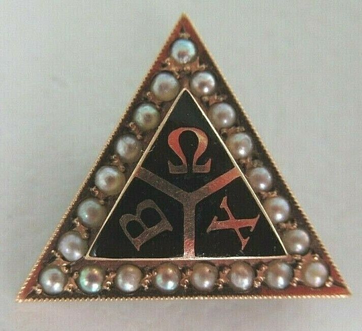 USA FRATERNITY PIN BETA OMEGA CHI. MADE IN GOLD 1OK. MARKED. 999