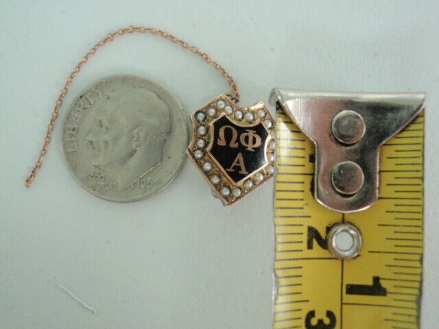 USA FRATERNITY PIN OMEGA PHI ALPHA. MADE IN GOLD 14K. 523