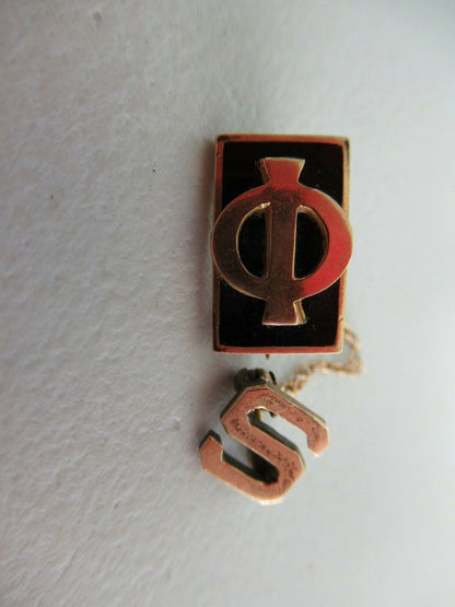 USA FRATERNITY PIN PHI. MADE IN GOLD. MARKED. 898