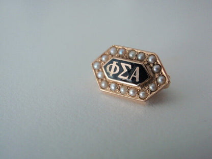 美国兄弟会 PIN PHI Sigma ALPHA。黄金制造。珍珠。 320