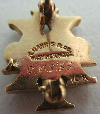 USA FRATERNITY PIN CHI UPSILON LAMBDA. MADE IN GOLD 10K. 1935. NAMED M