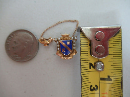 USA FRATERNITY PIN PI OMICRON. MADE IN GOLD. MARKED. 1045