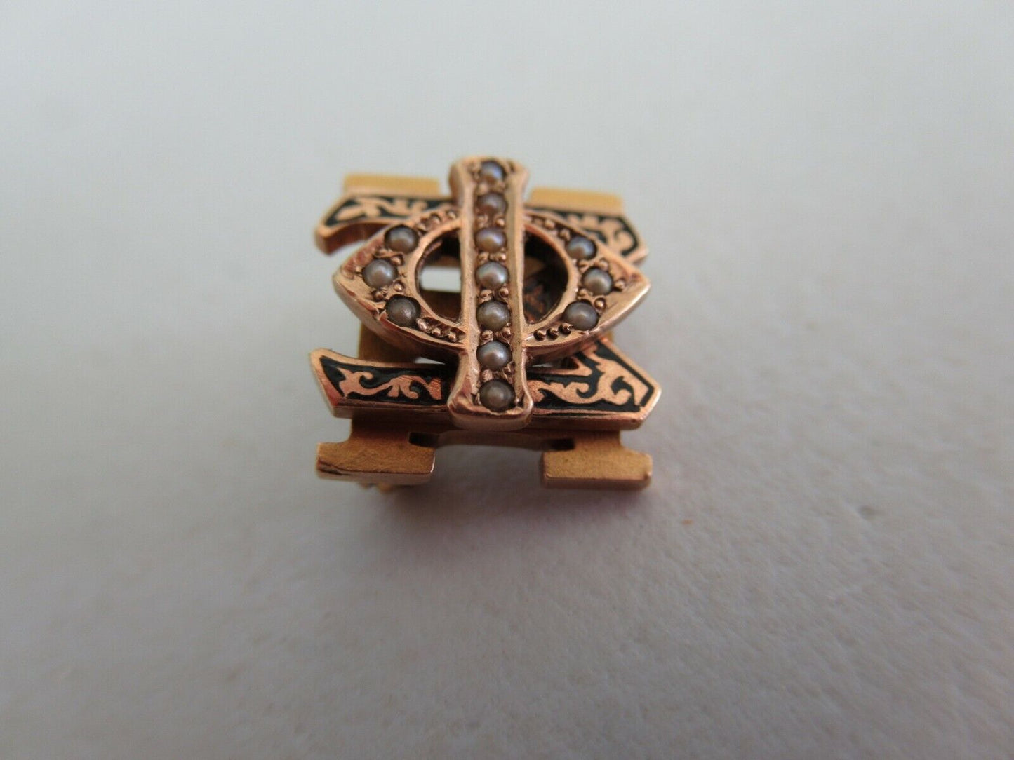 USA FRATERNITY PIN PHI SIGMA HELTON MADE IN GOLD 10K. 870