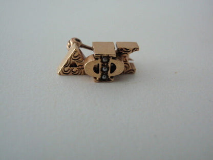 USA FRATERNITY PIN PHI DELTA KAPPA. MADE IN GOLD 14K. MARKED 336