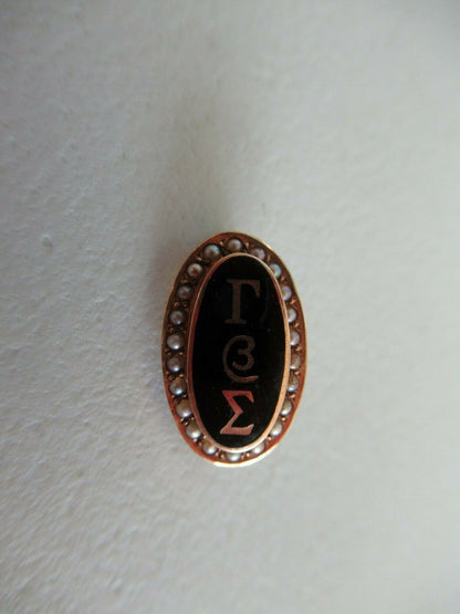 USA FRATERNITY PIN GAMMA SIGMA. MADE IN GOLD 14K. NAMED. MARKED. 838