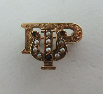 USA FRATERNITY PIN PSI GAMMA RHO. MADE IN GOLD 14K. NAMED. MARKED. 156