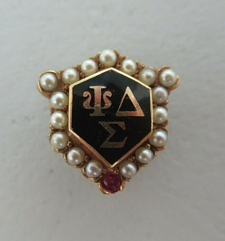 USA FRATERNITY PIN PSI DELTA SIGMA. MADE IN GOLD 14K. NAMED. MARKED. 1