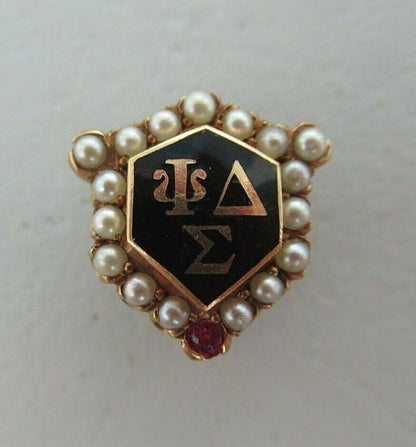 USA FRATERNITY PIN PSI DELTA SIGMA. MADE IN GOLD 14K. NAMED. MARKED. 1