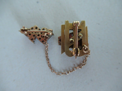 USA FRATERNITY PIN ALPHA ZETA BETA. MADE IN GOLD. RUBIES. 1109