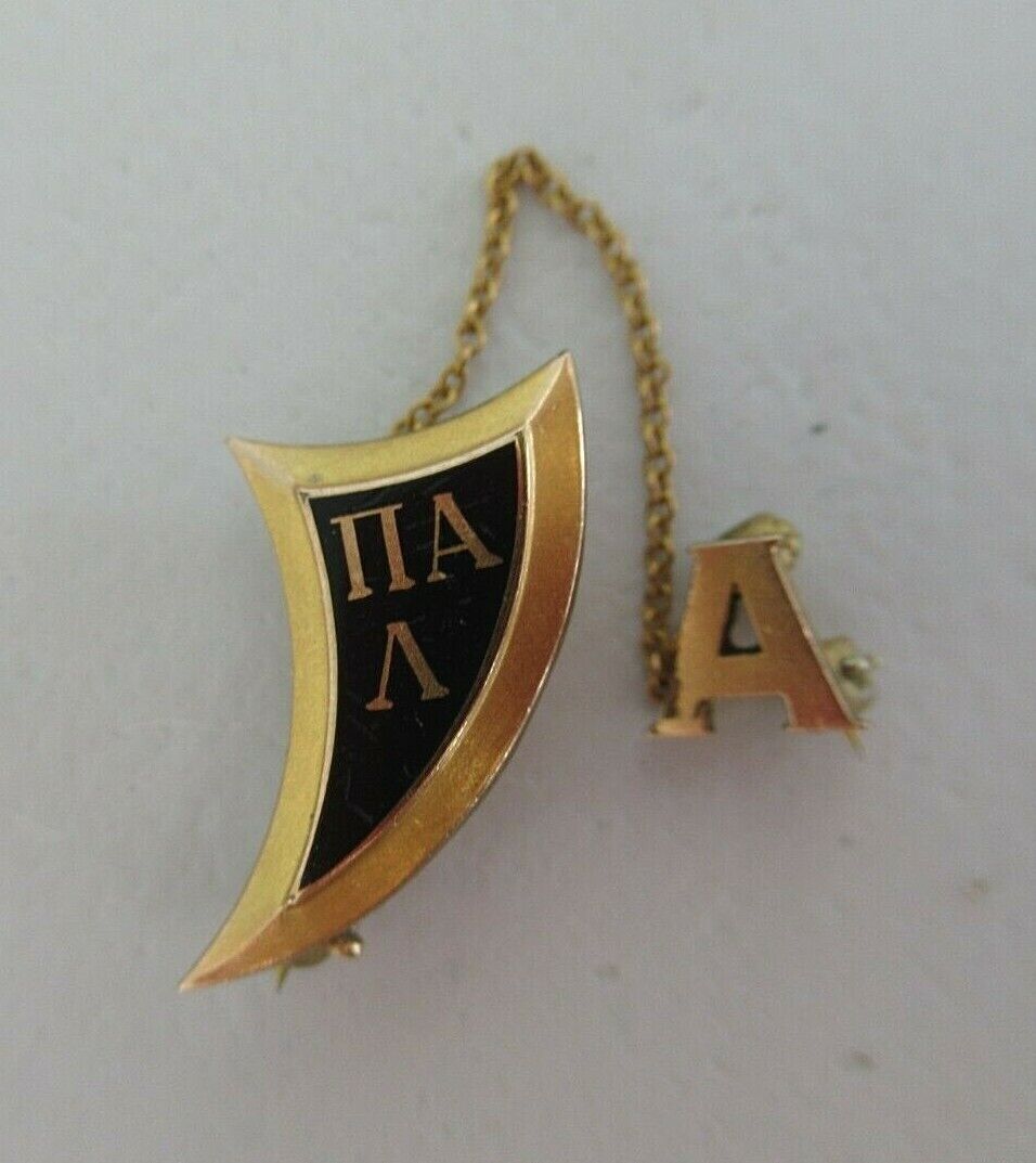 美国兄弟会 PIN PI ALPHA LAMBDA。黄金制造。命名。已标记。 1694