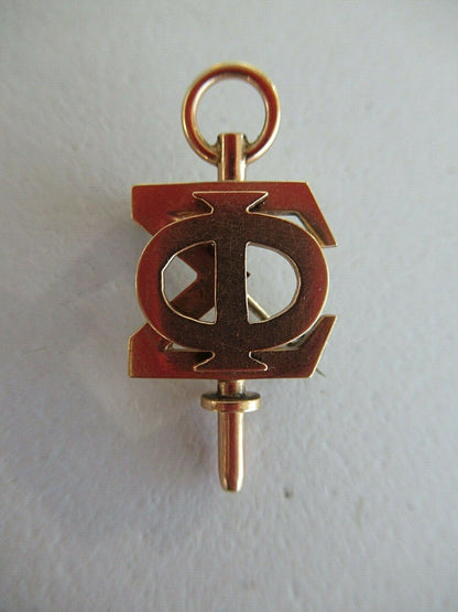 美国兄弟会 PIN KEY PHI Sigma。黄金制造。命名。编号。 1720