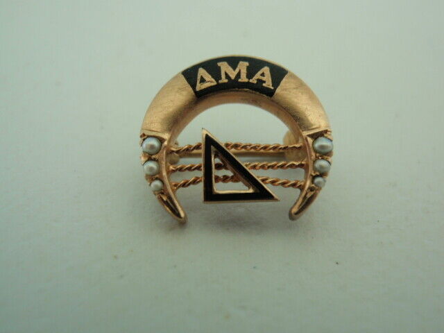 USA FRATERNITY PIN DELTA MU ALPHA. MADE IN GOLD 10K. MARKED. 665