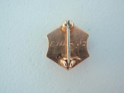 美国兄弟会 PIN SIGMA KAPPA UPSILON 。黄金制造。珍珠。 1907.N