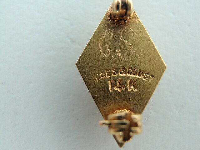 USA FRATERNITY PIN PHI NU EPSILON. MADE IN GOLD 14K. NAMED. MARKED. 43