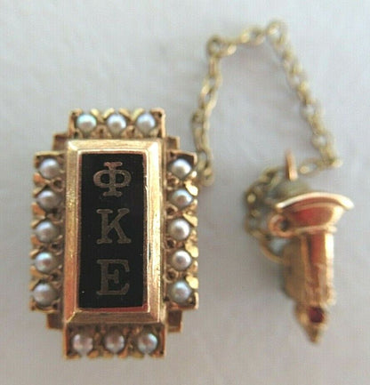 USA FRATERNITY PIN PHI KAPPA EPSILON . MADE IN GOLD 10K. NAMED. 860