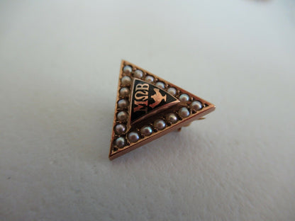 USA FRATERNITY PIN MU OMEGA BETA. MADE IN GOLD 14K. NAMED. MARKED. 831