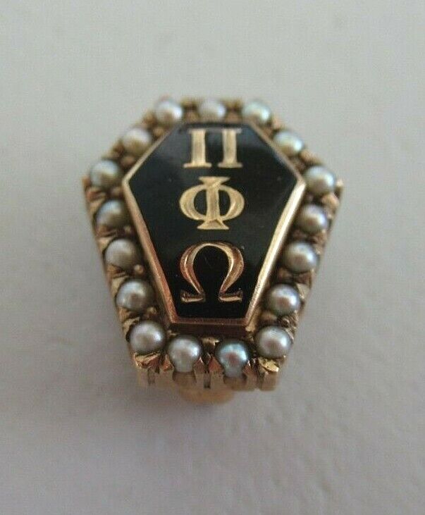 USA FRATERNITY PIN PI PHI OMEGA. MADE IN GOLD. 1931.NAMED. 1701