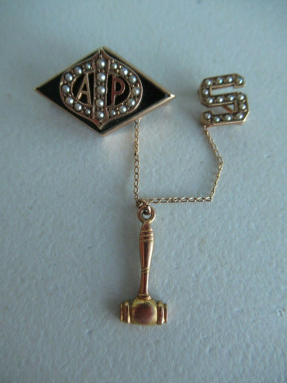 USA FRATERNITY PIN ALPHA PHI RHO. MADE IN GOLD. NAMED. 1111