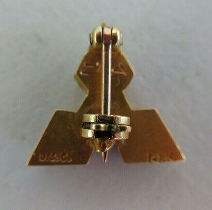 USA FRATERNITY PIN OMEGA IONA PI. MADE IN GOLD 14K. NAMED. MARKED. 172