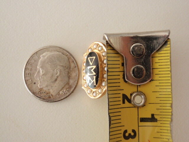 USA FRATERNITY PIN KAPPA SIGMA DELTA. MADE IN GOLD 14K. W/ PEARLS 1926