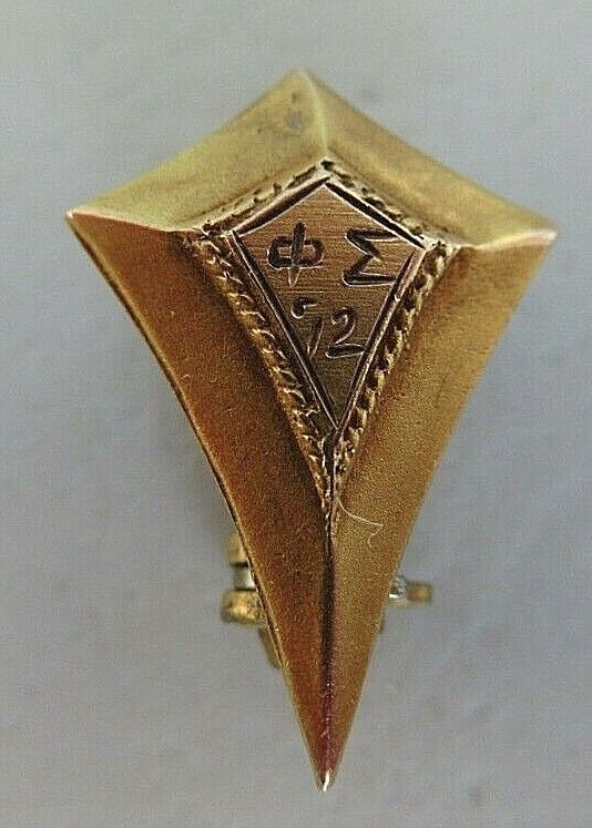 USA FRATERNITY PIN PHI SIGMA. MADE IN GOLD. 1912. MARKED 1348