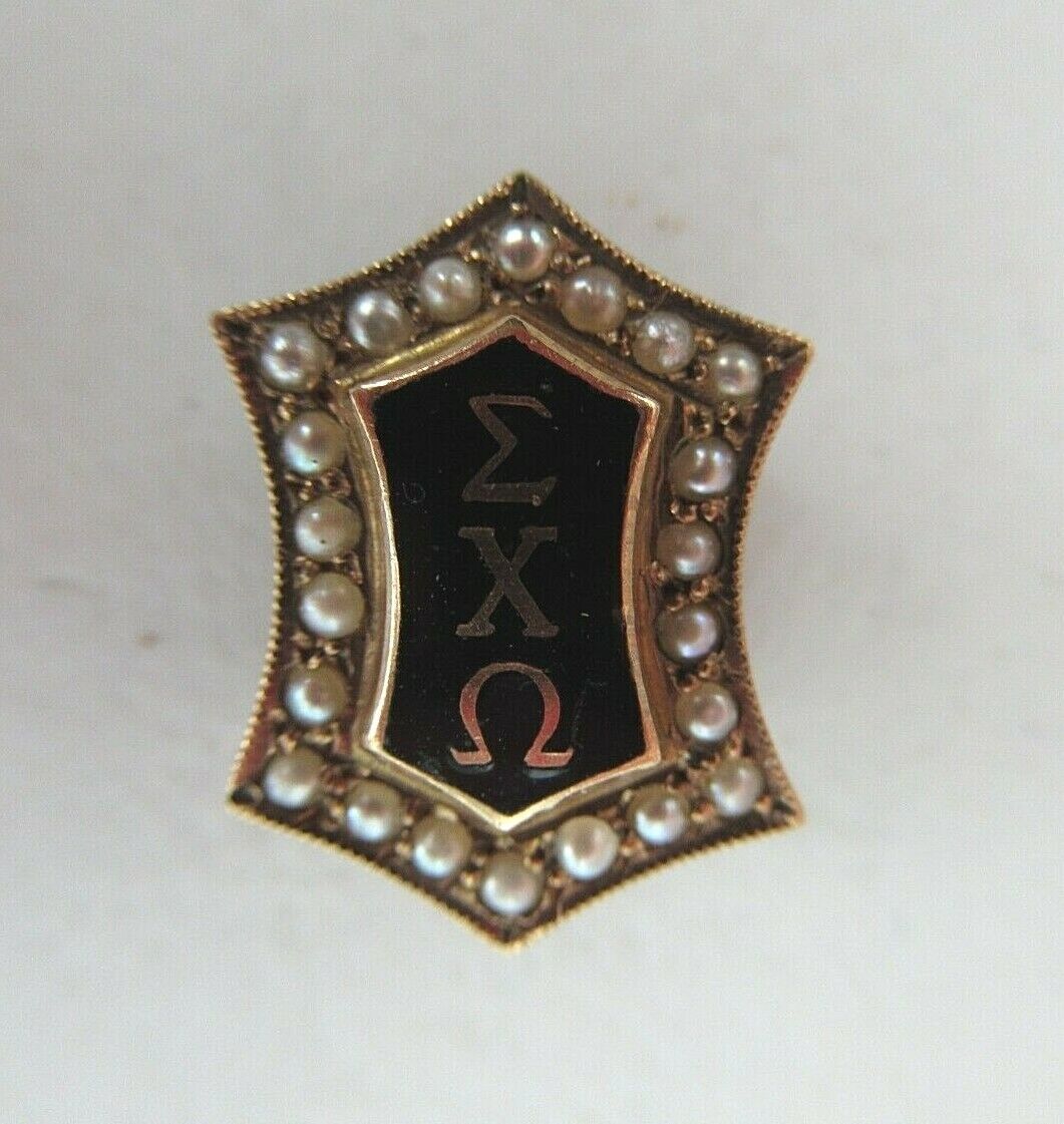 美国兄弟会 PIN SIGMA CHI OMEGA。 10K 金制成。命名。已标记。 1