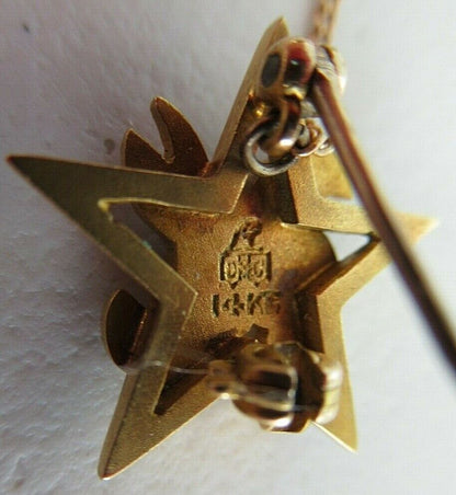 USA FRATERNITY PIN PI. MADE IN GOLD 14K. RUBIES. MARKED. 1693