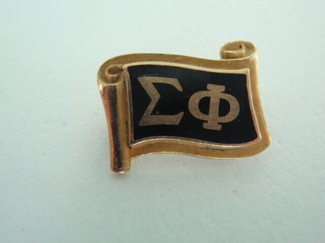 USA FRATERNITY PIN SIGMA PHI PIN. MADE IN GOLD. NAMED. MARKED. 579