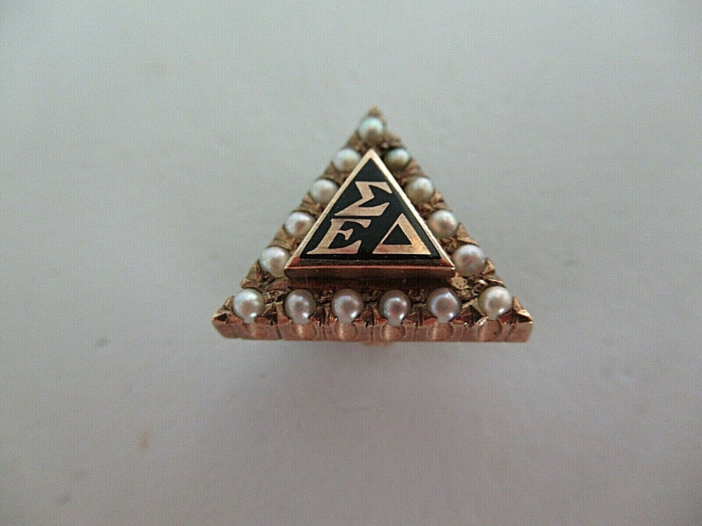 USA FRATERNITY PIN SIGMA EPSILON DELTA. MADE IN GOLD. NUMBERED.1386