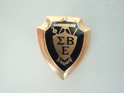 USA FRATERNITY PIN SIGMA BETA EPSILON. MADE IN GOLD 14K. MARKED. RARE!